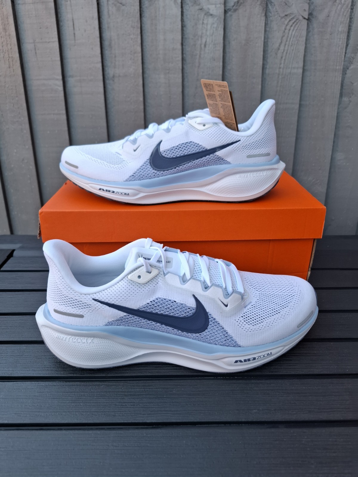 Nike Air Zoom Pegasus 41 Aluminum Blue Running Trainers Size 9.5 (UK) RRP £130
