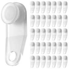 50 PCS White Plastic Curtain Track Hooks, Durable Slider