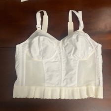 Vintage 1980s Exquisite Form 7532 White Longline Bra 40 B Unlined