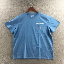 Carhartt Loosed Fit T-Shirt Mens 2XL Blue Cotton Blend Short Sleeve Crew Neck