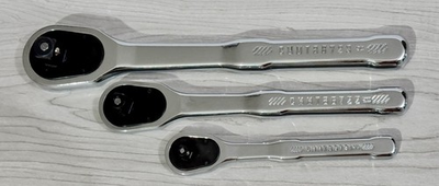 #ad CRAFTSMAN 3 Piece Full Polish Low Profile 72 Tooth Ratchet Set 1 4 3 8 1 2quot; NEW $48.00
