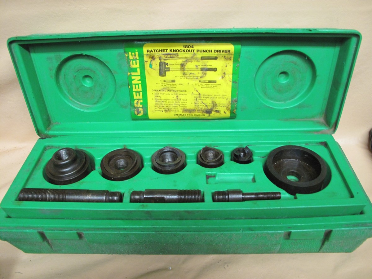 Greenlee 1804 ratchet knockout punch driver set 1/2