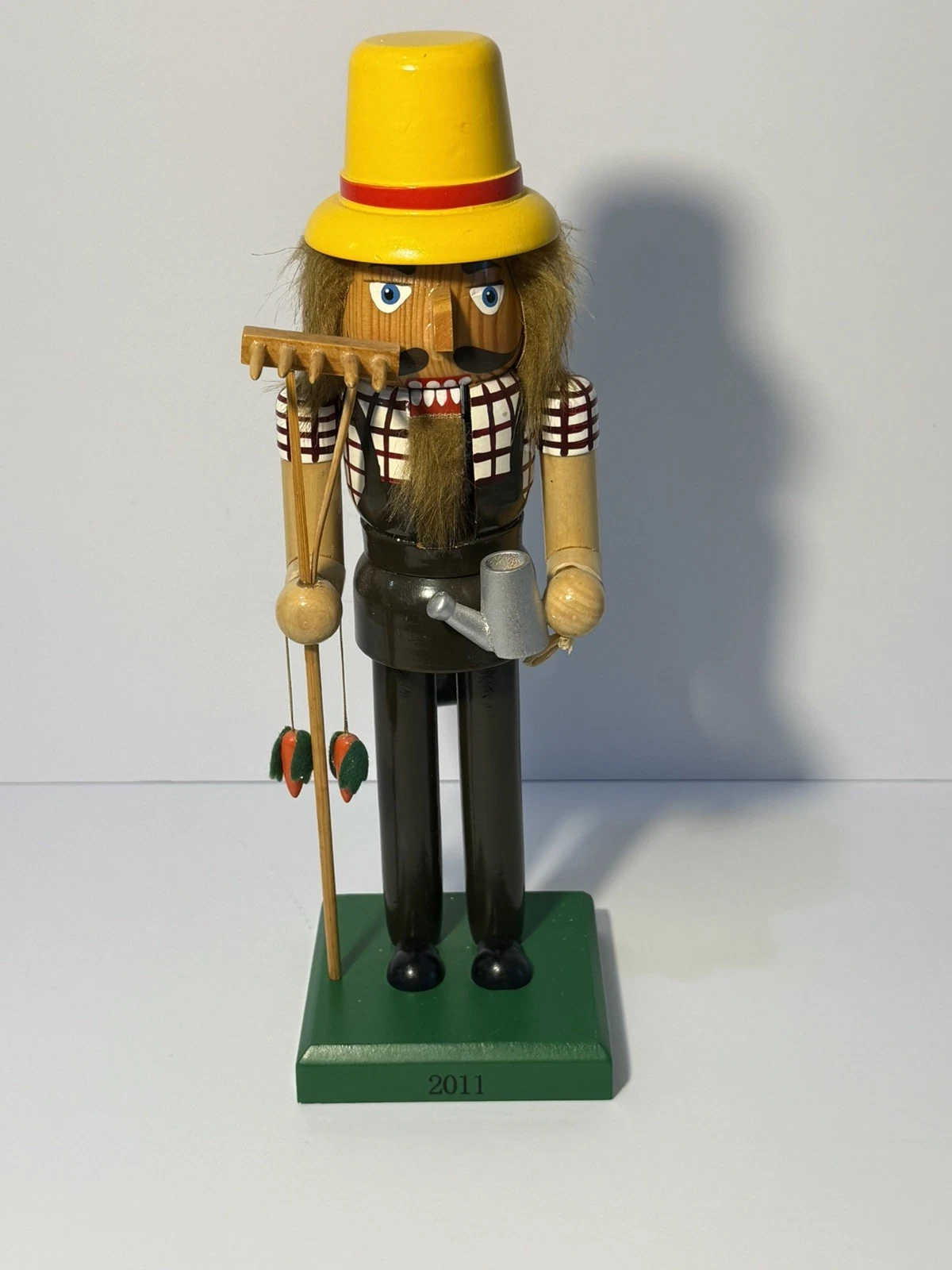 2011 Limited edition 14” farmer nutcracker with rake watering can and carrots