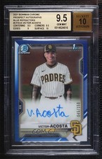 2021 Bowman Chrome Prospect Blue Refractor 45/150 Victor Acosta BGS 9.5 Auto 4k8