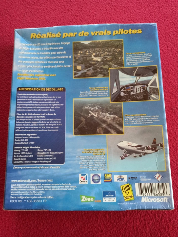 PC: Microsoft Flight Simulator 2002 - Big Box FR Francais Sealed Neuf Neu - Bild 2 von 4