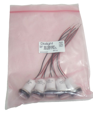 (5) RED Dialight 557 Series LED Panel Mount Indicators 557-1502-203F FAST SHIP