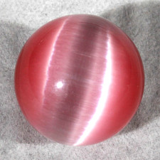 BEAUTIFUL .75" ROSE PINK FIBER OPTIC CONTEMPORARY MARBLE SPHERE W/STAND MINT