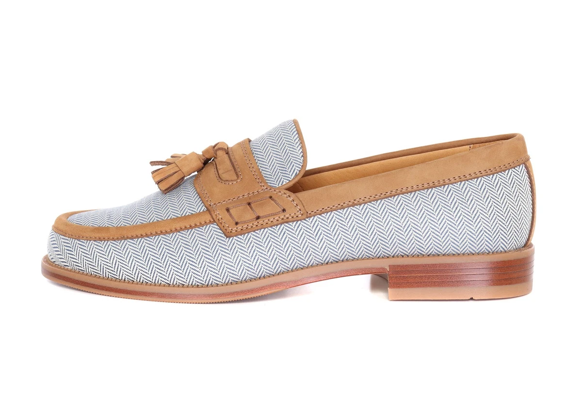 MNG Mango Woven Leather Espadrille Loafers Mens 43/10 Brown Herringbone Slip On Men main image 3