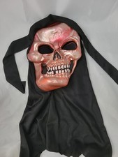 Fearsome Faces Skull Mask Fun World Easter Unlimited MK RED Metallic Shroud