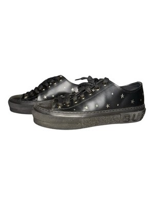 Burberry Jack Star Leather Sneaker Black Size 38.5 Used