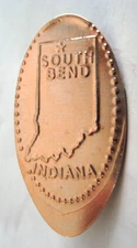 SOUTH BEND, Indiana - state -- elongated zinc penny