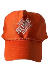 Vintage Home Depot Snapback Hat Trucker Cap Orange White Rope 80s 90s Neon HiVis