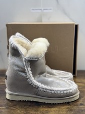 Mou Eskimo Intérieur Wedge Court Beige Casual Mou Femme Bottes Pierres Logo 40’