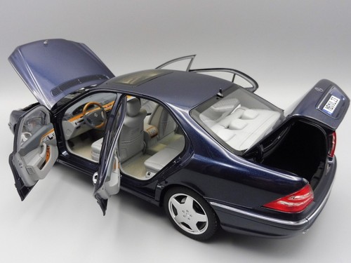 MERCEDES-BENZ S55 AMG S-KLASSE 2000 1/18 NOREV 183817 Baureihe 140 S-Class Blue - Picture 4 of 12