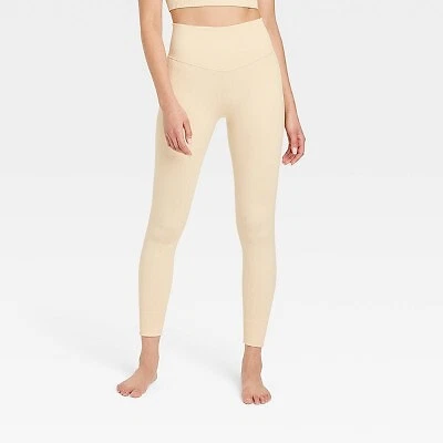 Women's Seamless Cable Knit 7/8 Leggings - JoyLab Ivory S