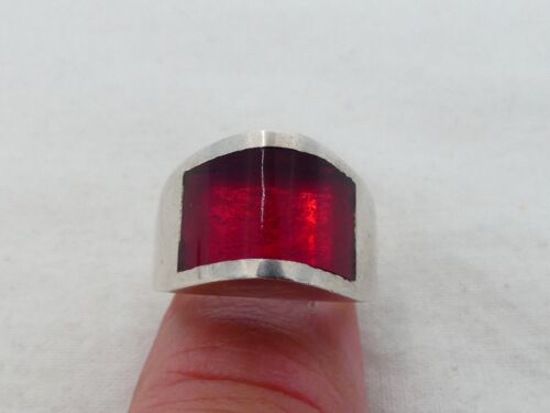 Estate Sterling Silver Size 6 Resin Ring ZQ-32 - 第 3/6 張圖片