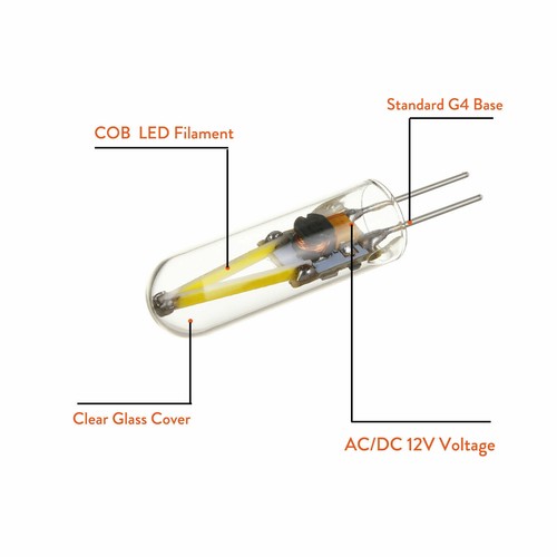 LED G4 3W Clear Filament COB Bulb Equal 15W Incandescent AC DC 12V Lamp GL806 - Picture 2 of 14
