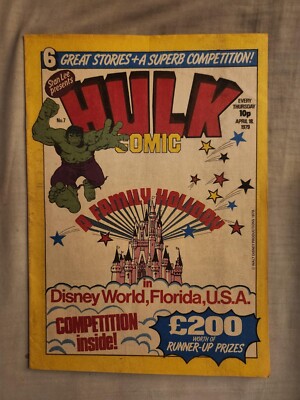 The Hulk Weekly (Marvel Uk) no 7 April 18, 1979-Excellent Condition-Very Nice!