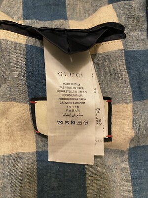 Authentic Gucci Blind For Love Blue Denim Angry Cat Embroidered