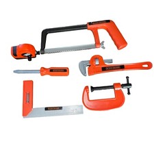 Black  Decker Plastic Toy Tools 6 Pc Set Construction Play Dress Up Play Toys