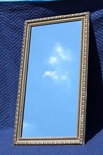 LARGE Recessed Vintage 39" Wood Frame Mirrored Medicine Cabinet w/ Glass Shelves