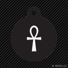 Ankh Key of Life Keychain Round with Tab engraved many colors key nile egyptian