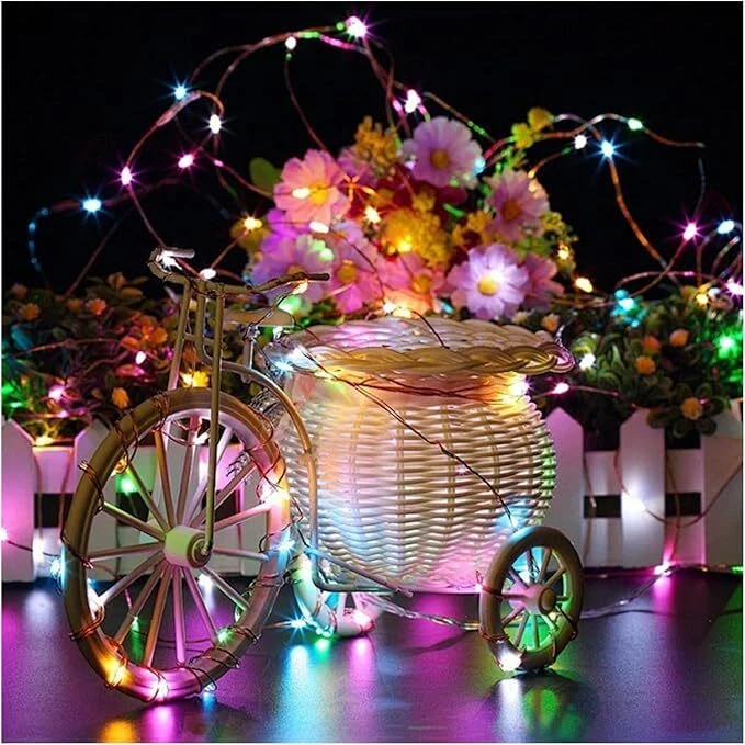 Copper Wire Solar Fairy Lights 8 Modes Waterproof for Christmas Party Decor,39ft - Image 3 of 4