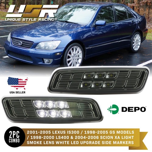 DEPO Smoke White LED Bumper Side Markers For 0105 Lexus IS300 & 0407 Scion xA eBay