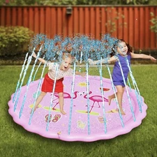Water Sprinkler Pool Mat Kid’s 3-in-1 Sprinkler Splash Play Wading Pink Flamingo