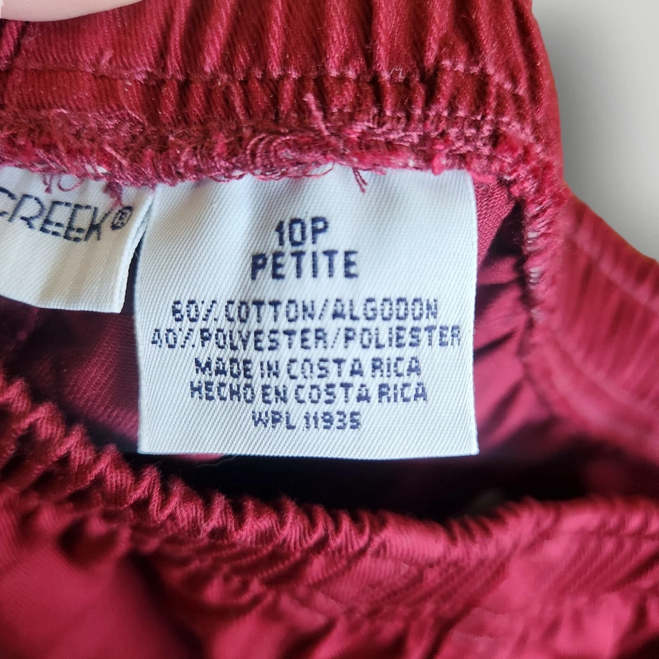 Женские эластичные брюки саржи Cabin Creek 10P бордовые с карманами на талии - Изображение 3 из 4