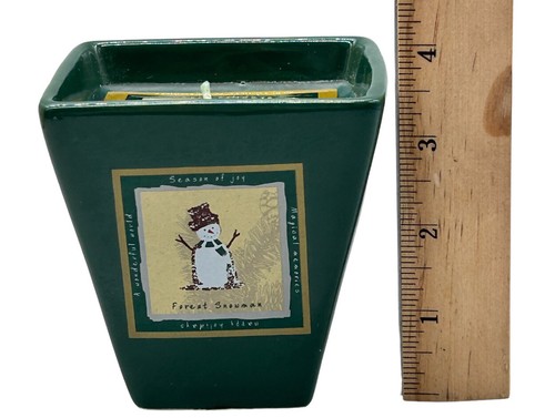 Colonial Candle of Cape Cod Forest Christmas Snowman Candle Green 8oz NEW - Picture 8 of 8