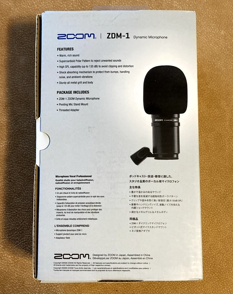 Zoom ZDM-1 200M Dynamic Vocal Microphone Podcasting Broadcast Record Unused NEW - Image 2 of 3