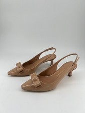 Ferragamo NIB Women's Karine Slingback Beige Pumps US 7.5B