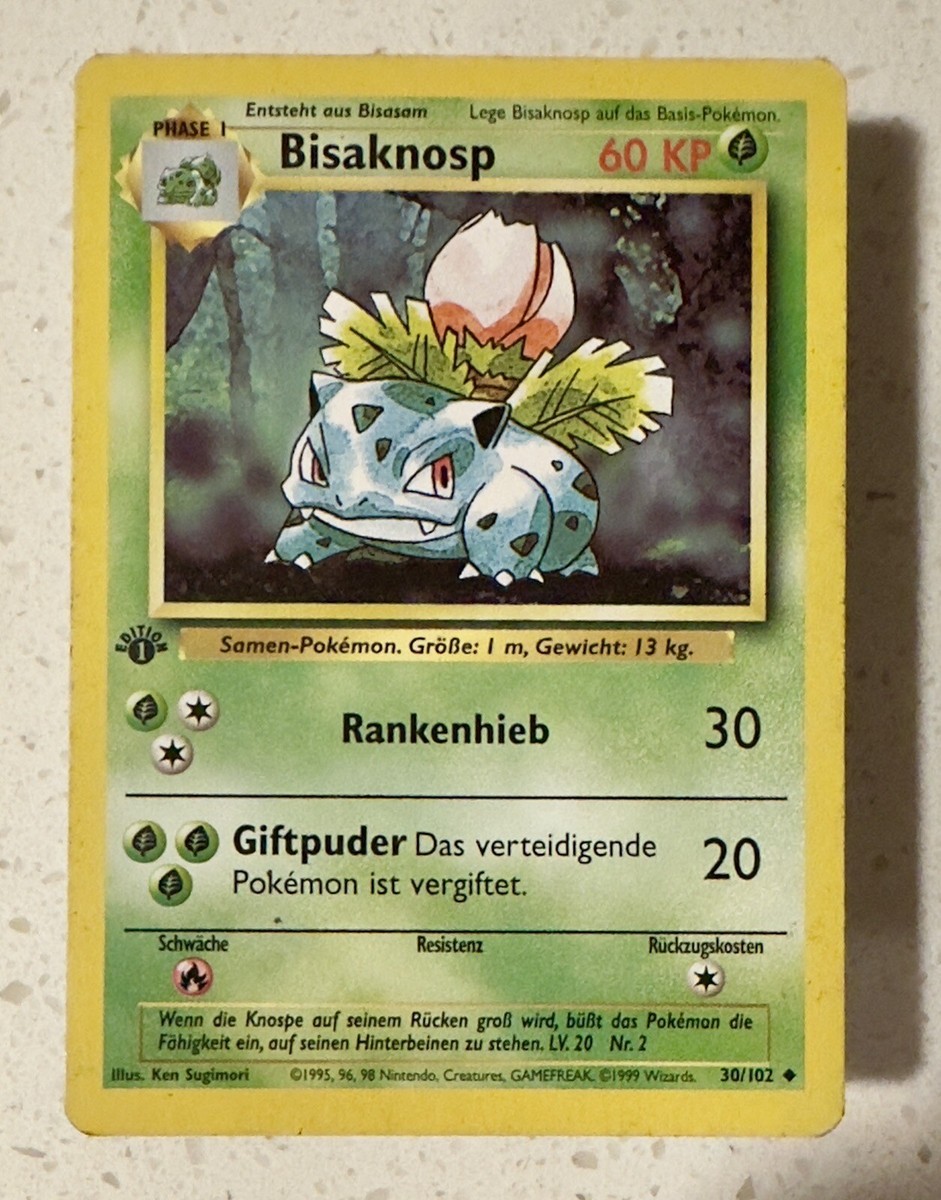Pokémon TCG Ivysaur Base Set 30/102 Regular 1st Edition Uncommon