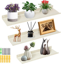 Uten Floating Shelves, Rustic Iron Wall Shelves Set of 3 for Bathroom, Kitchen