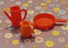 Vintage Barbie Set of Orange Play Kitchen Accessories 1970's Dream House
