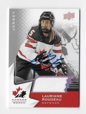 2020 UPPER DECK 64 LAURIANE ROUGEAU AUTOGRAPHED SIGNED CANADA HOCKEY JERSEY CARD
