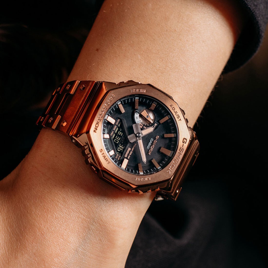 G-Shock Full-Metal Bluetooth Solar Rose Gold CasiOak Watch GShock