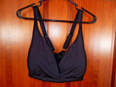 COCOSHIP BLACK TRAINING SPORT BRA, WIRELESS, MED.LINING, SIZE 38D