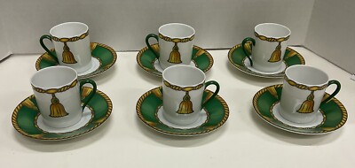 Laure Japy Paris Ali Babba Limoges Expresso Demitasse  France Set of 6 RARE $840