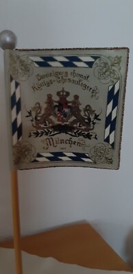 110 jähr. Gründungsfest Tischstandarte + Erinnerungsmedaille 4. Chevauleger Rgmt