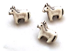 3 HORSE Buttons Stocking Crafts 1/2" Shank JHB, good condition