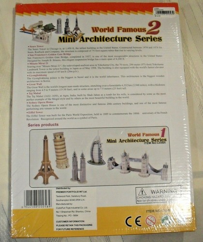 Nuevo-CubicFun Rompecabezas 3D World Famous Mini Arquitectura Serie 2-1 Lote de 2 Piezas - Imagen 2 de 8