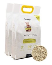 Furberry 2 Pack Natural Tofu Cat Litter Pellets Clumping Flushable Kitten Lit...