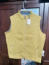 NWT Peter Millar Crown Sweater Fleece Full Zip Vest Sz XXL Yellow DIJ MF23K61