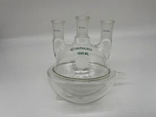 Chemglass CG-1537-04 Half Jacketed Heavy Flask 3-Neck 24/40 Vertical