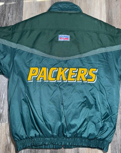 Green Bay Packers Jacket Men's Large Puffer Logo Athletic Pro Line Vintage NFL - Picture 12 of 13