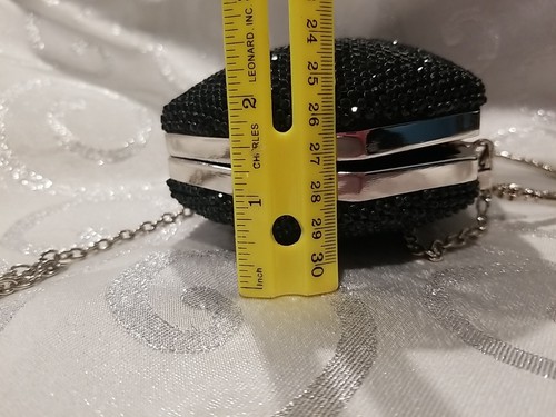 NEU! Ausgefallene Fawziya Abendtasche, glitzerndes schwarzes Netz, silberne Akzente! Hochzeit/Abschlussball - Bild 10 von 11