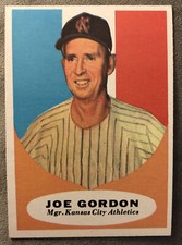 1961 Topps Joe Gordon Baseball Card 224 Kansas City Athletics Manager High-Grade