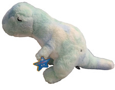 18" Glow Brights Green Blue T-Rex Plush Lights Sound FAO Schwarz Dinosaur Tested